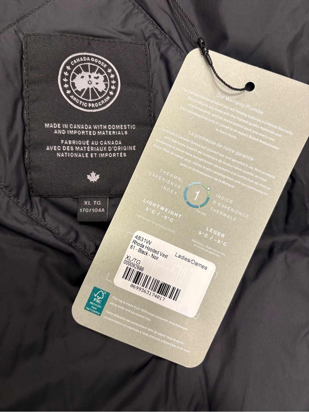Canada Goose Black Rhoda Hooded Puffer Vest  NWT - Picture 8 of 8